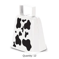 12 Pack Bulk Cow Print Cowbell