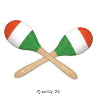 24 Pack Bulk Fiesta Red, White/Green Maracas