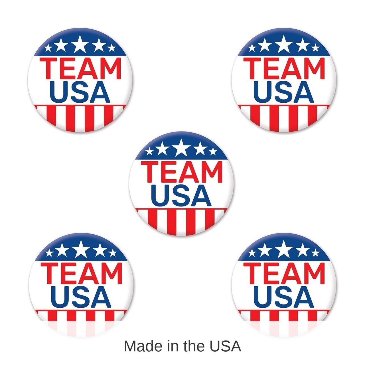 60 Pack Bulk Team USA Party Buttons