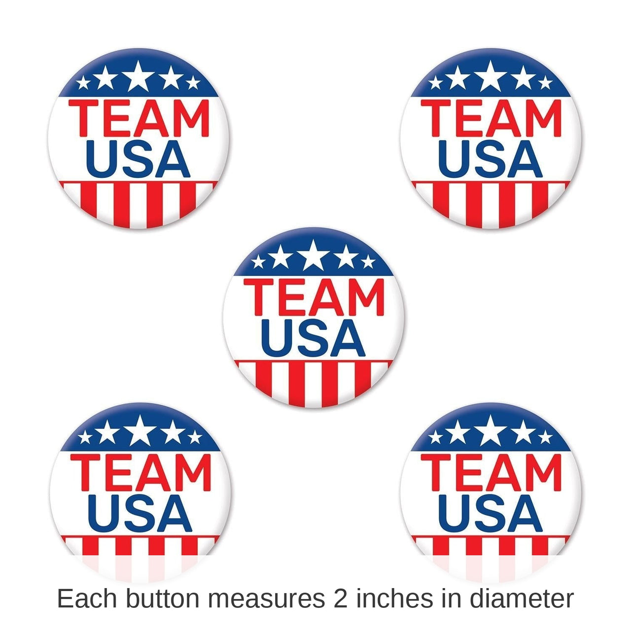 60 Pack Bulk Team USA Party Buttons