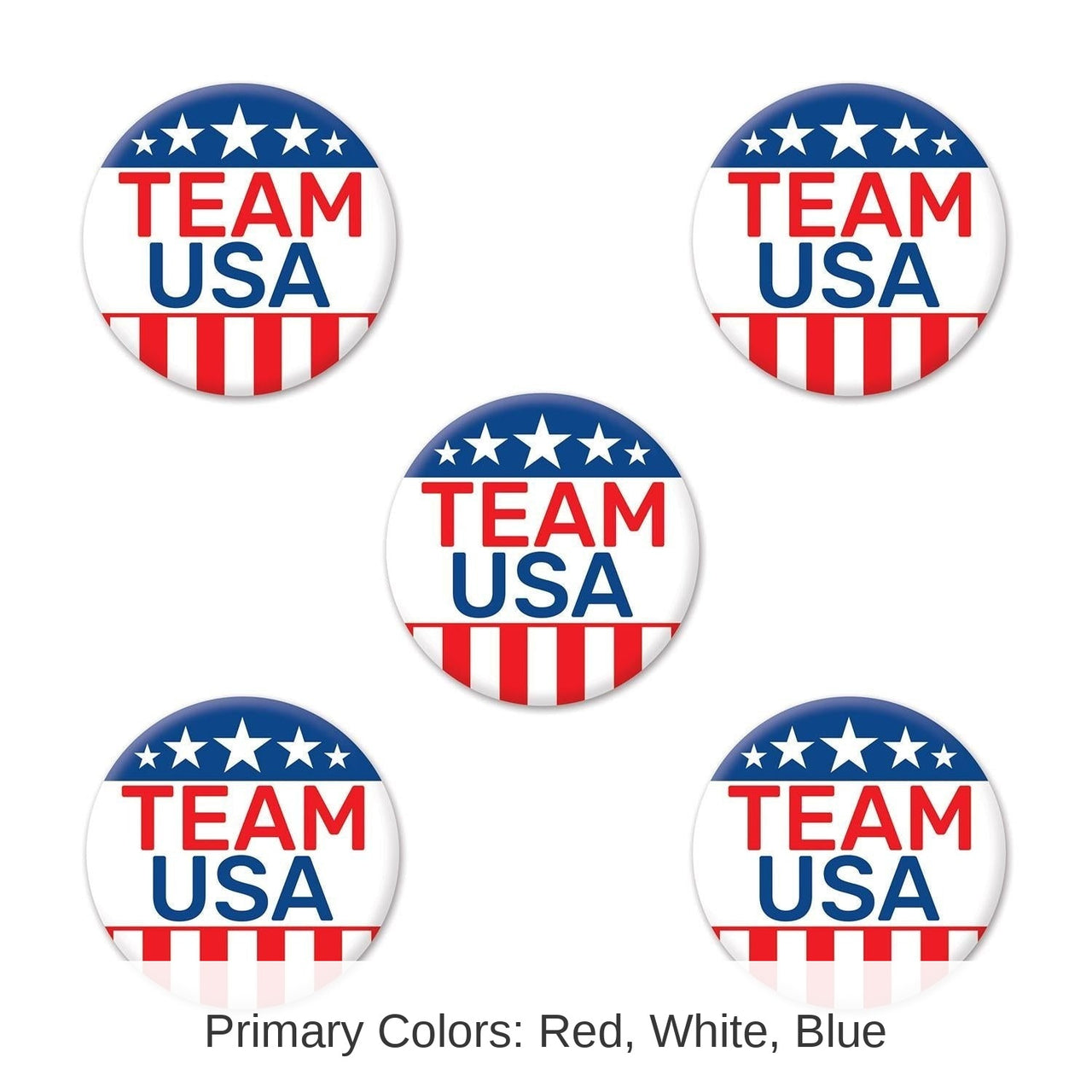 60 Pack Bulk Team USA Party Buttons