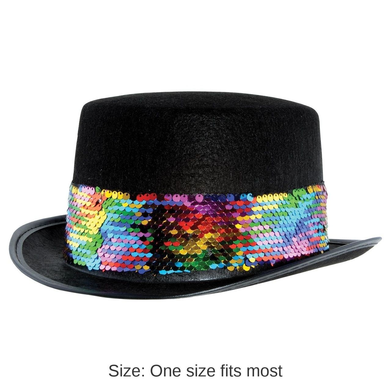 6 Piece Bulk Felt Topper with Rainbow Sequined Band
