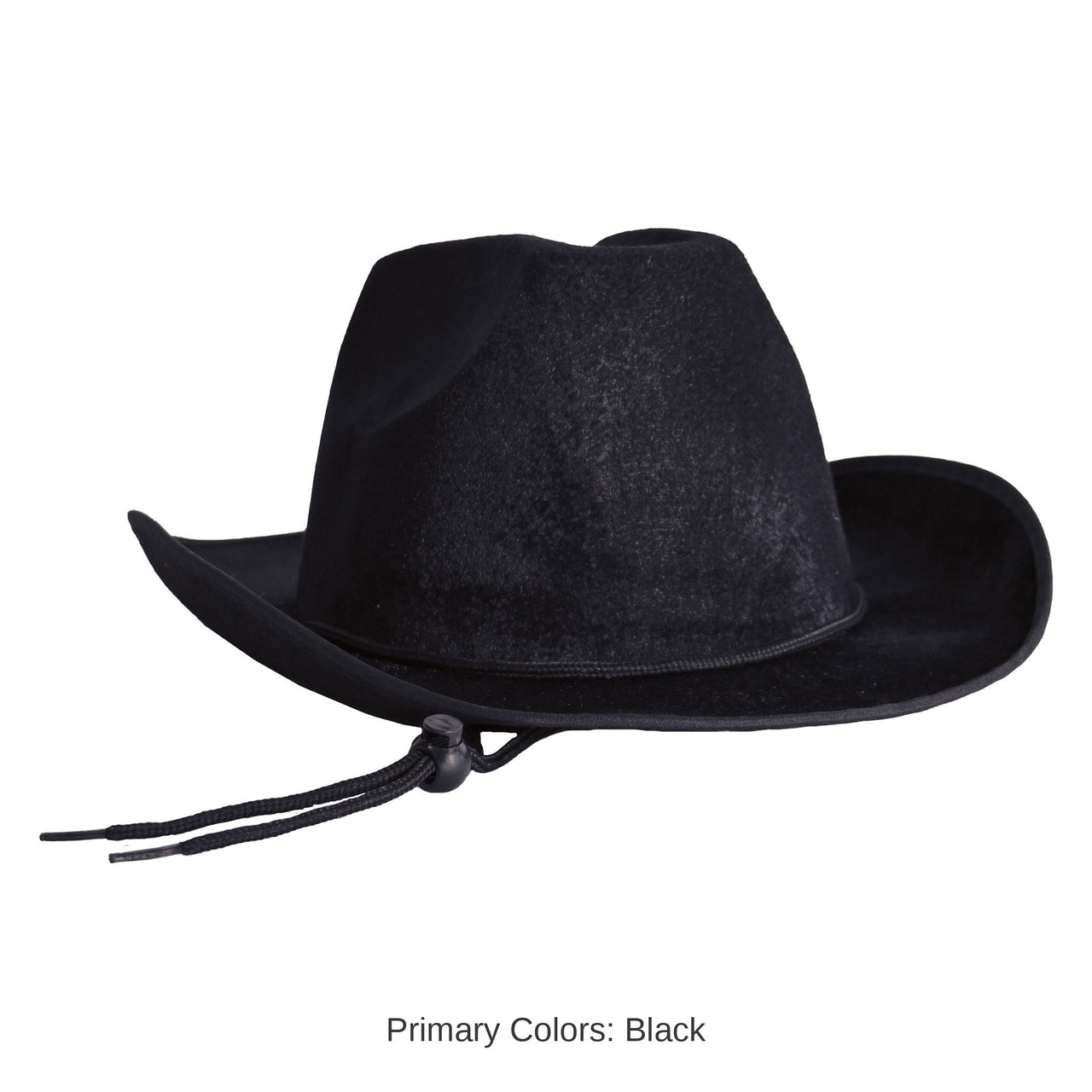 6 Pack Bulk Black Velour Cowboy Hat One Size Fits Most
