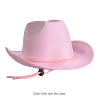 6 Pack Bulk Pink Velour Cowboy Hat One Size Fits Most
