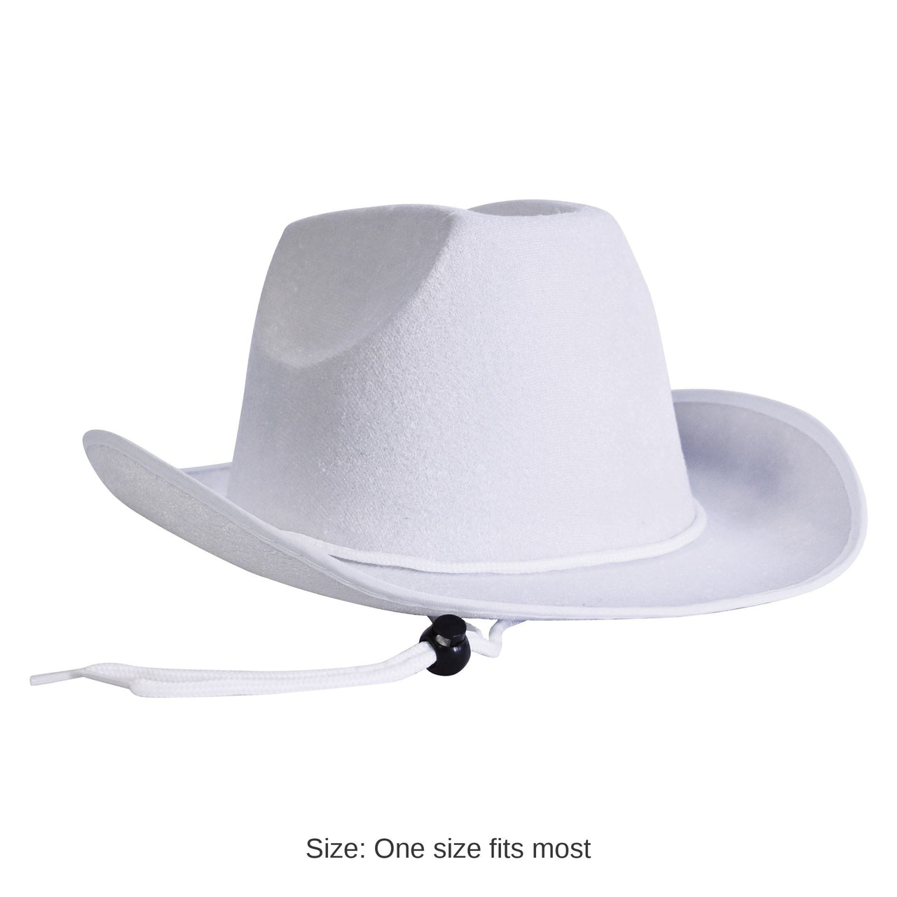 6 Pack Bulk White Velour Cowboy Hat One Size Fits Most