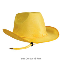 6 Pack Bulk Yellow Velour Cowboy Hat One Size Fits Most