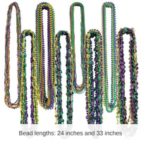 100 Pack Bulk Mardi Gras Bead Assortment