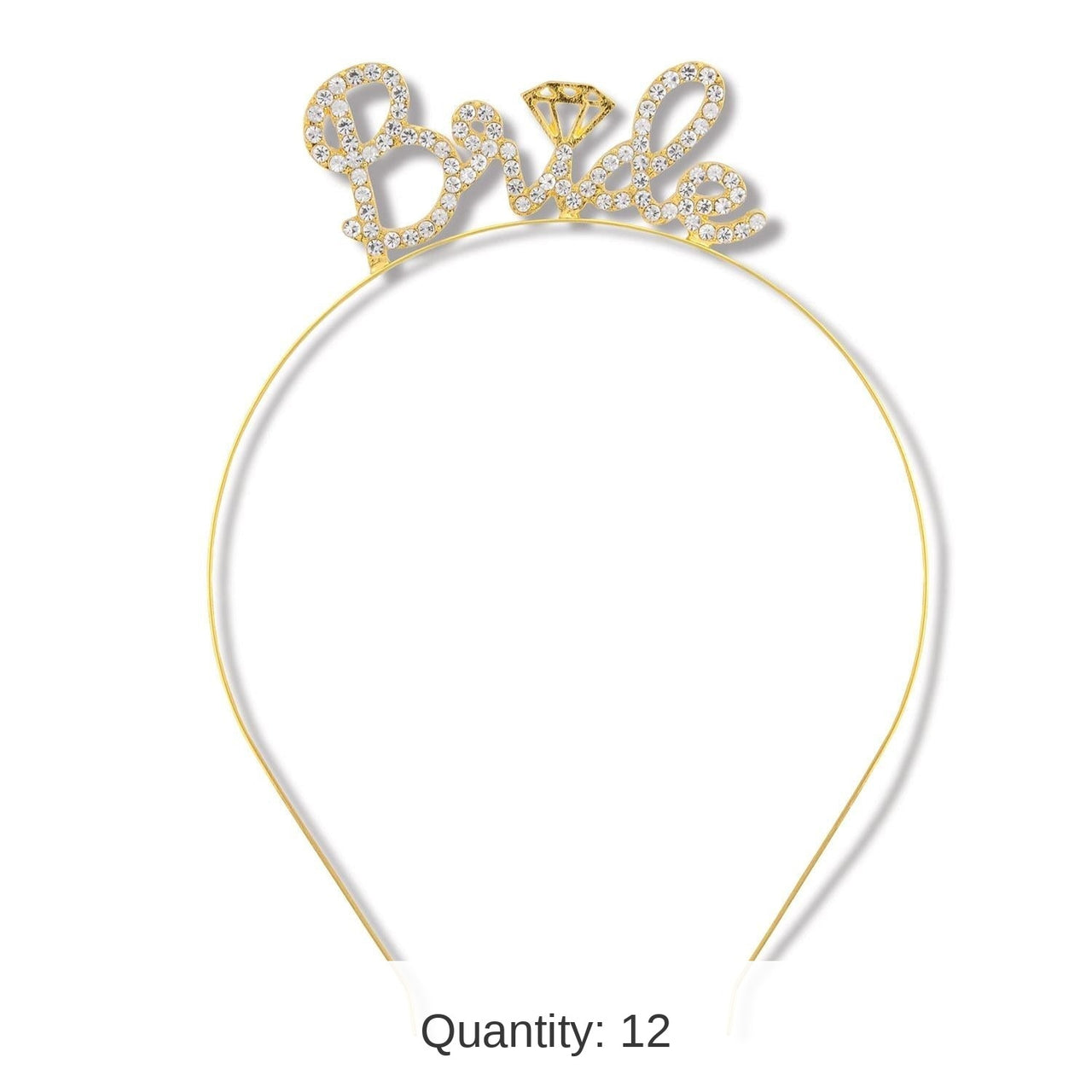 12 Pack Bulk Bachelorette Party Rhinestone Bride Headband