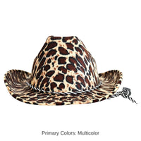 6 Pack Bulk Leopard Print Cowboy Hat
