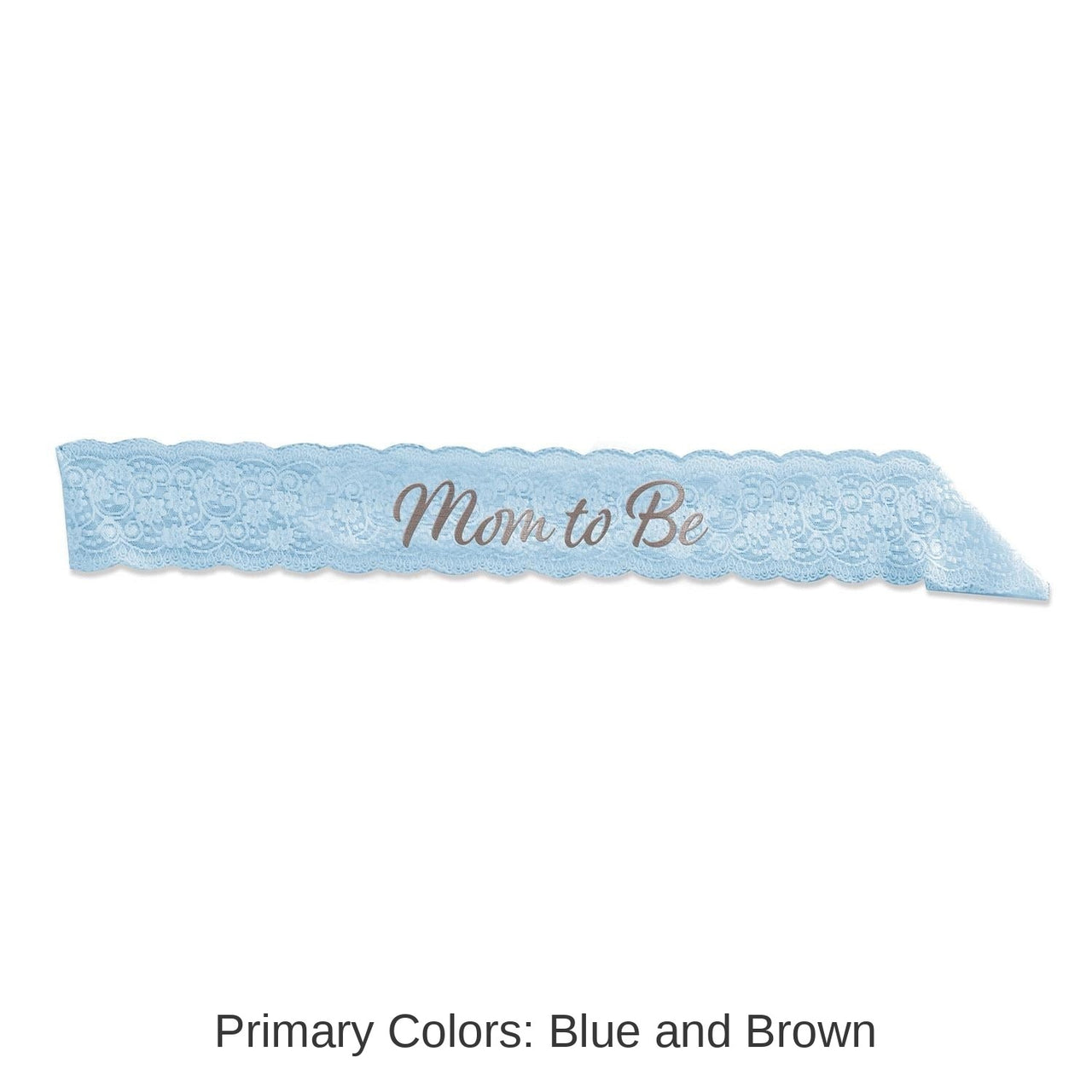 6 Pack Bulk Mom To Be Lace Sash - Light blue