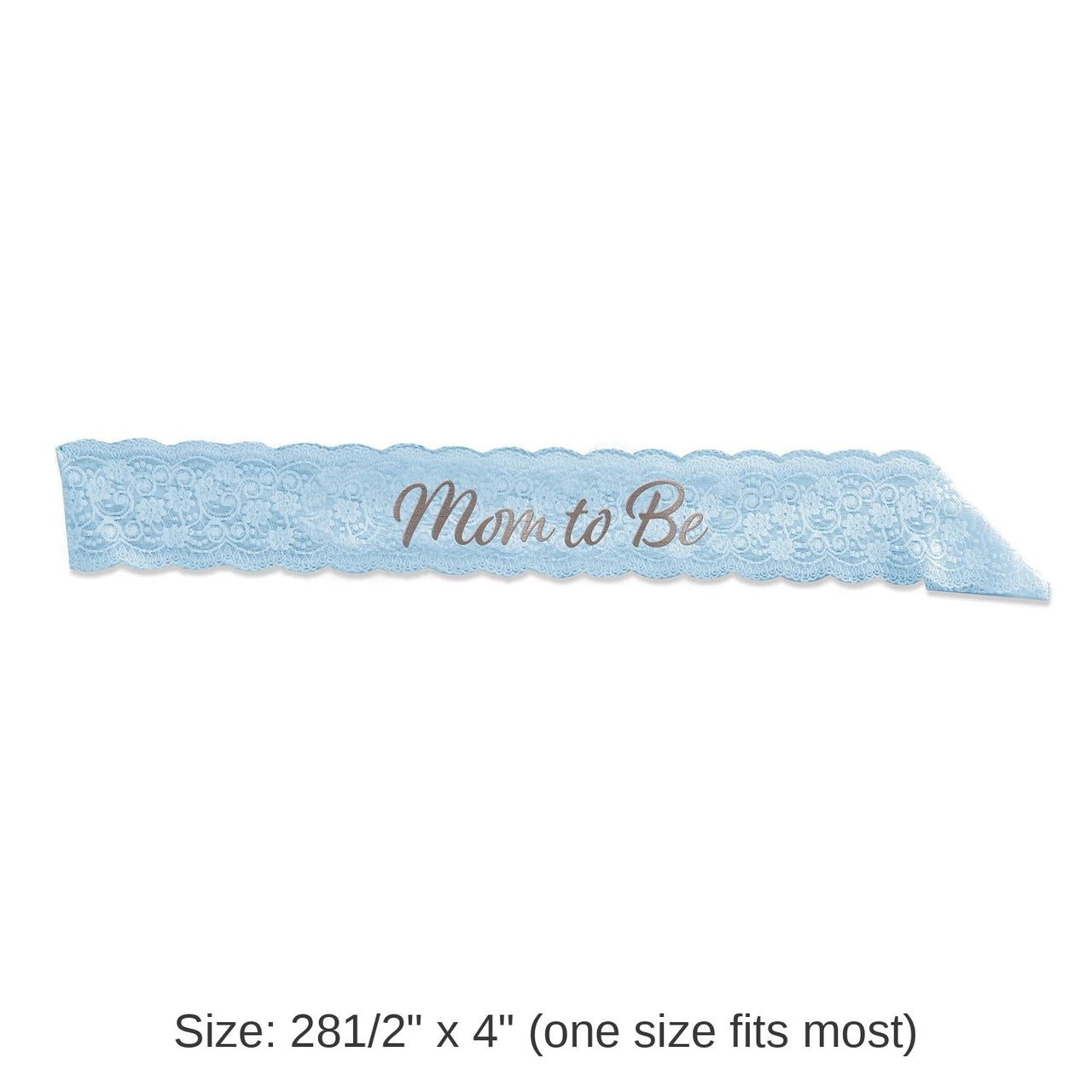 6 Pack Bulk Mom To Be Lace Sash - Light blue