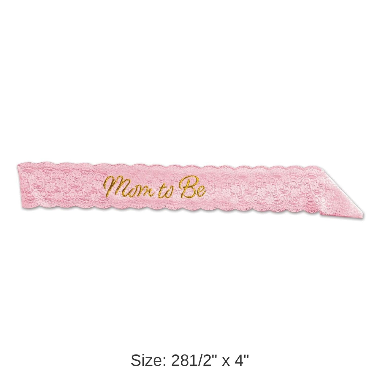 6 Pack Bulk Mom To Be Lace Sash - pink