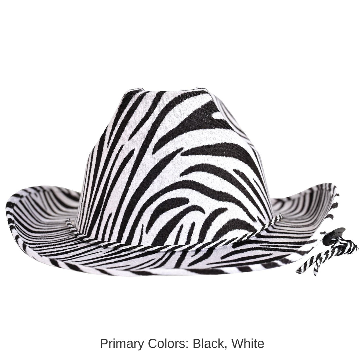 6 Pack Bulk Zebra Print Cowboy Hat