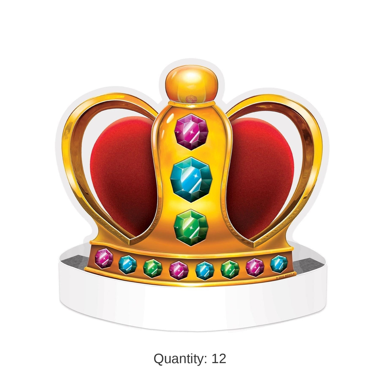 12 Pack Bulk Mardi Gras King/Queen Crown Headband