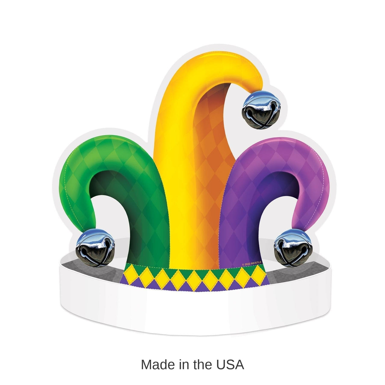 12 Pack Bulk Mardi Gras Jester Hat Headband