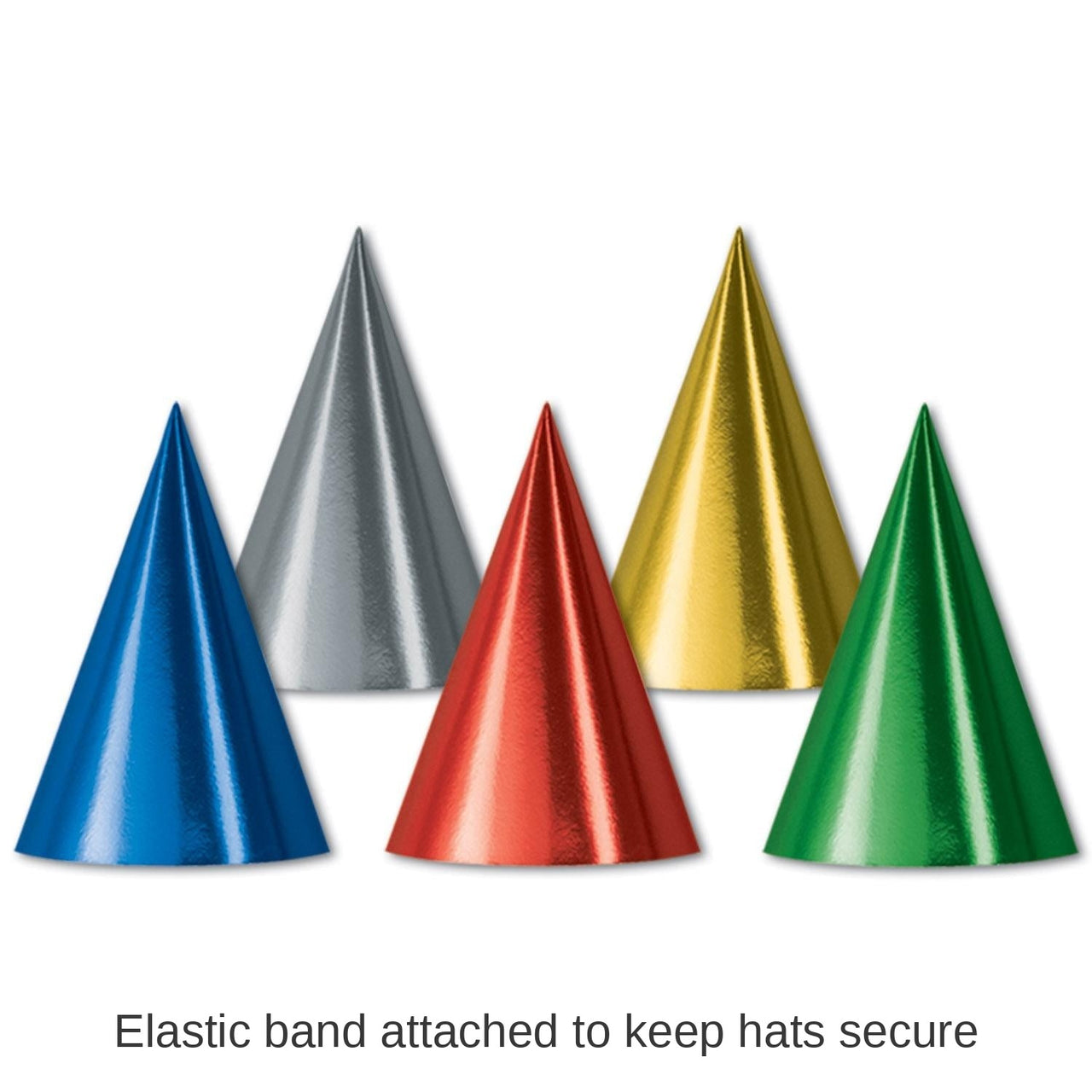 144 Pack Bulk Foil Cone Hat