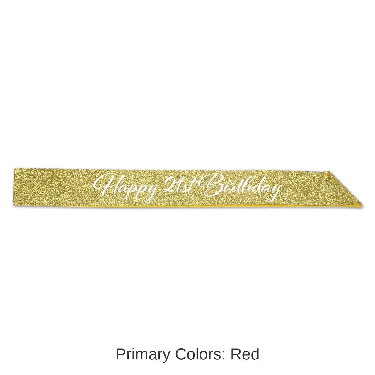6 Pack Bulk Happy 21st Birthday Party Glittered Sash