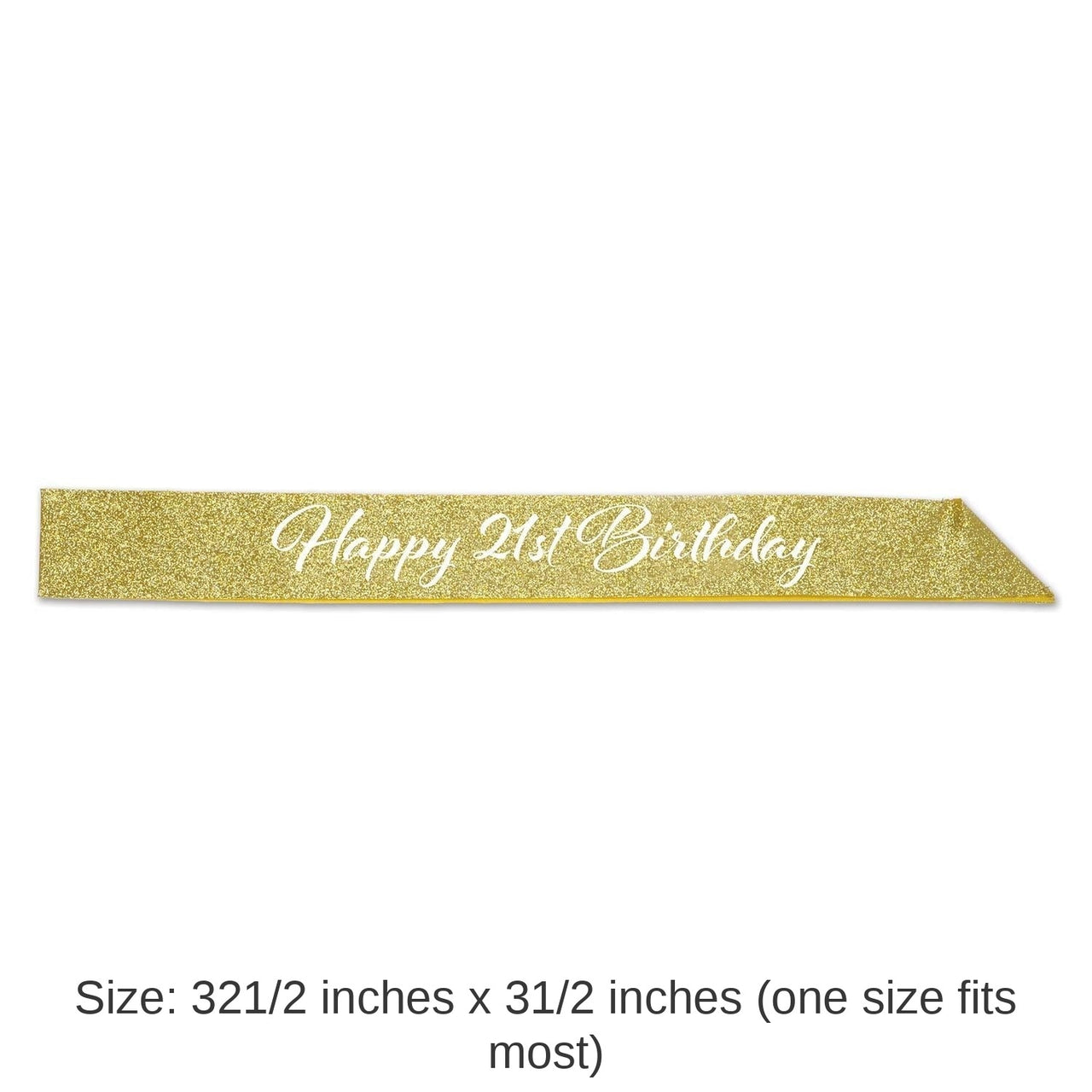 6 Pack Bulk Happy 21st Birthday Party Glittered Sash