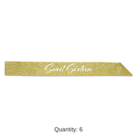 6 Pack Bulk Sweet Sixteen Glittered Sash