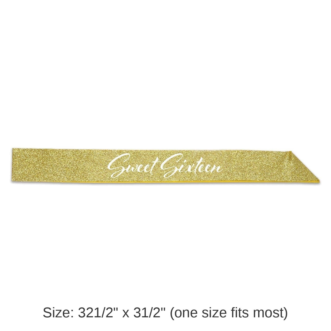 6 Pack Bulk Sweet Sixteen Glittered Sash