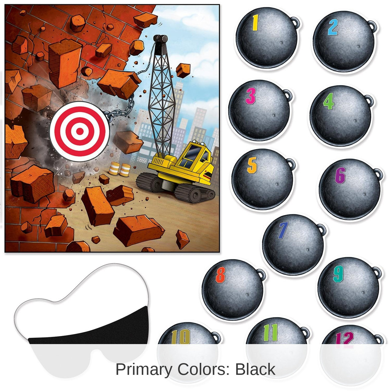 24 Pack Beistle Pin The Wrecking Ball On The Crane Party Game