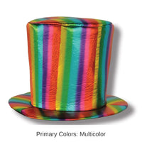 6 Pack Bulk Fabric Rainbow Hat