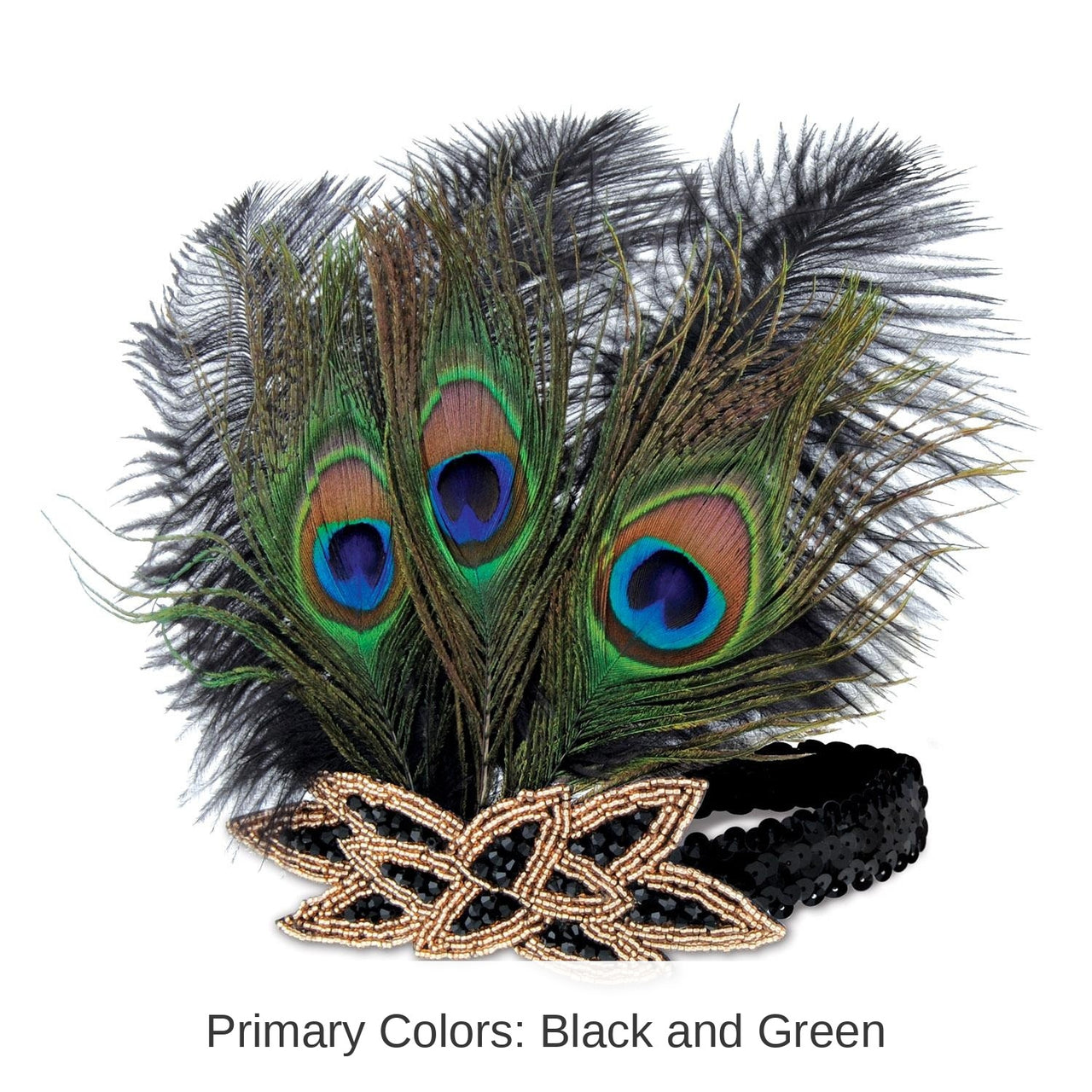 12 Pack Bulk Flapper Peacock Headband