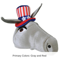 6 Pack Bulk Plush Patriotic Donkey Hat
