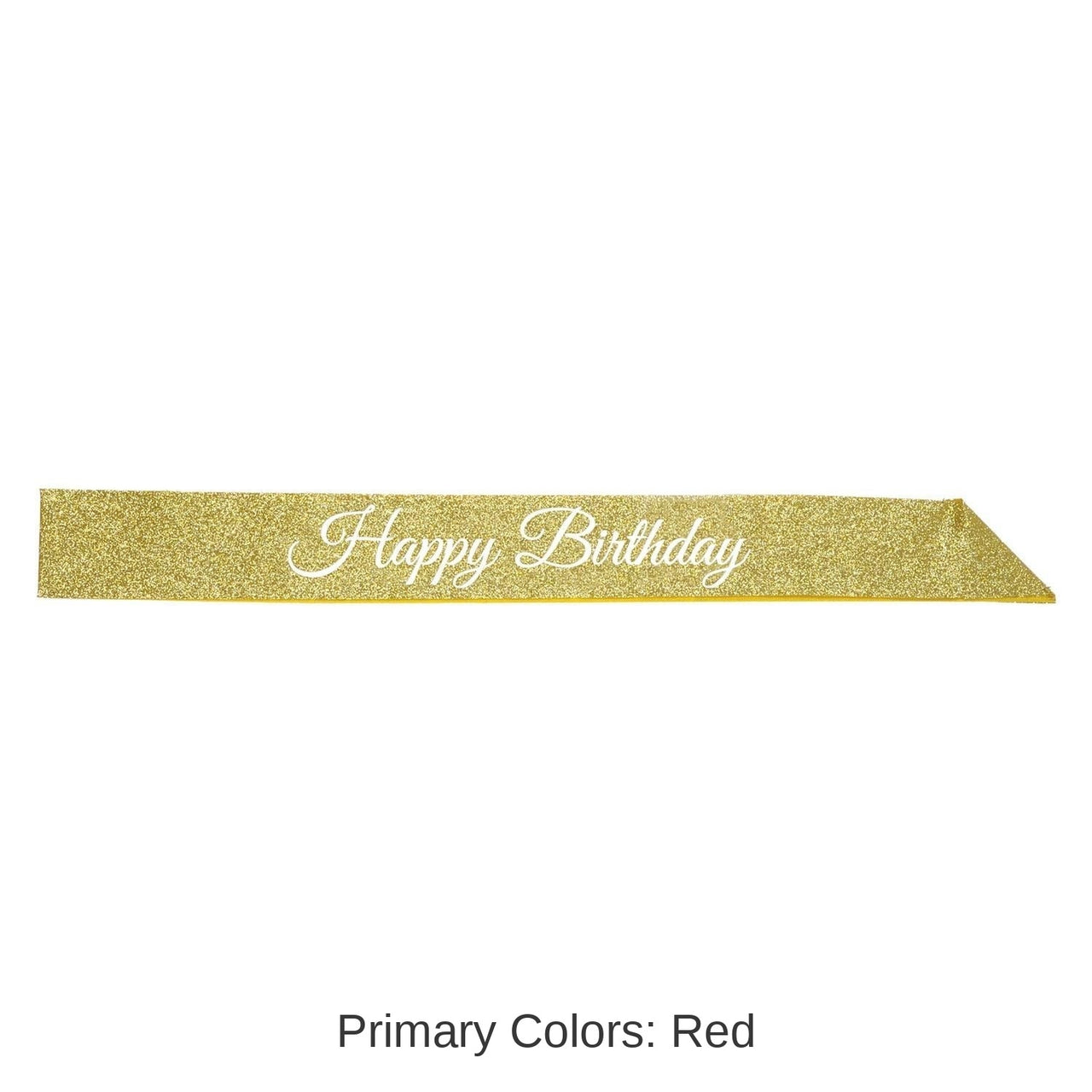 6 Pack Bulk Happy Birthday Party Glittered Sash