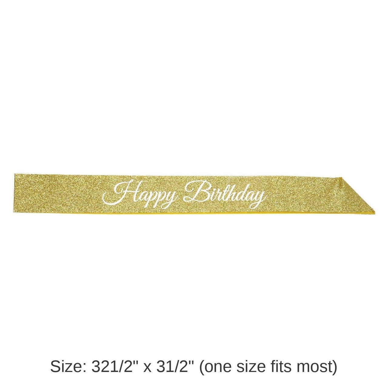6 Pack Bulk Happy Birthday Party Glittered Sash