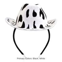12 Pack Bulk Cow Print Cowboy Hat Headband