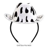 12 Pack Bulk Cow Print Cowboy Hat Headband