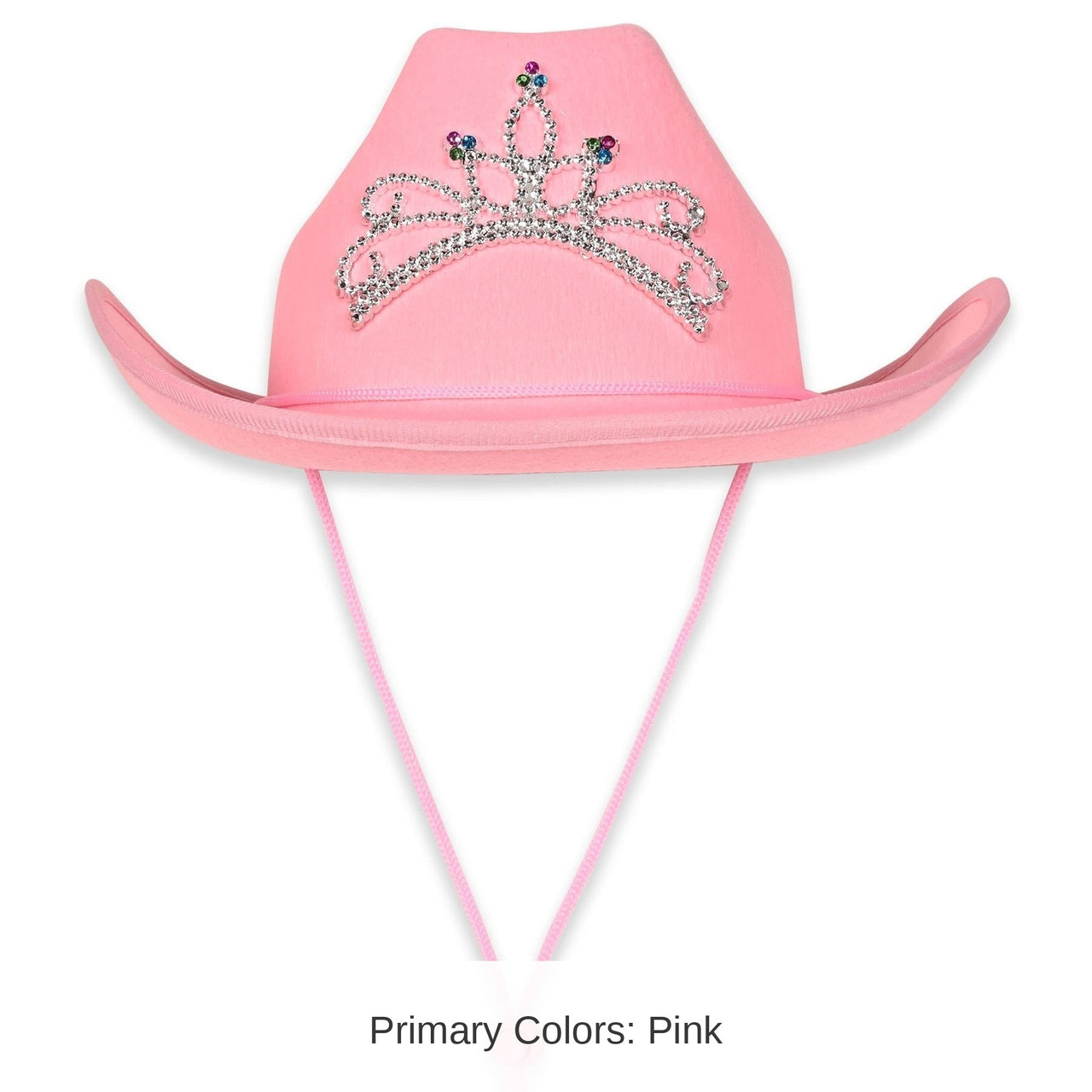 6 Pack Bulk Pink Felt Cowgirl Hat with Tiara
