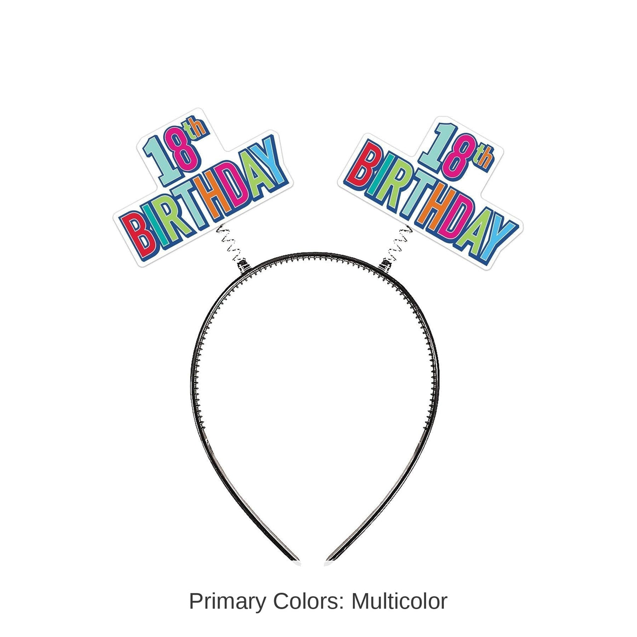 12 Pack Bulk 18th Birthday Boppers multi-color