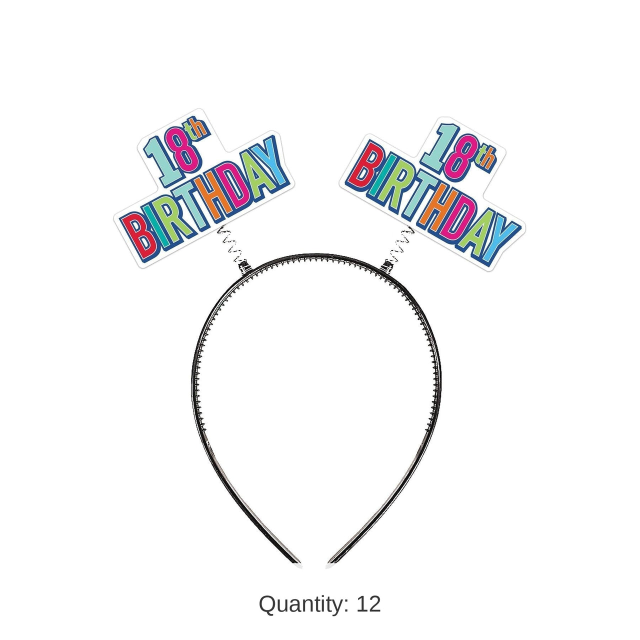 12 Pack Bulk 18th Birthday Boppers multi-color