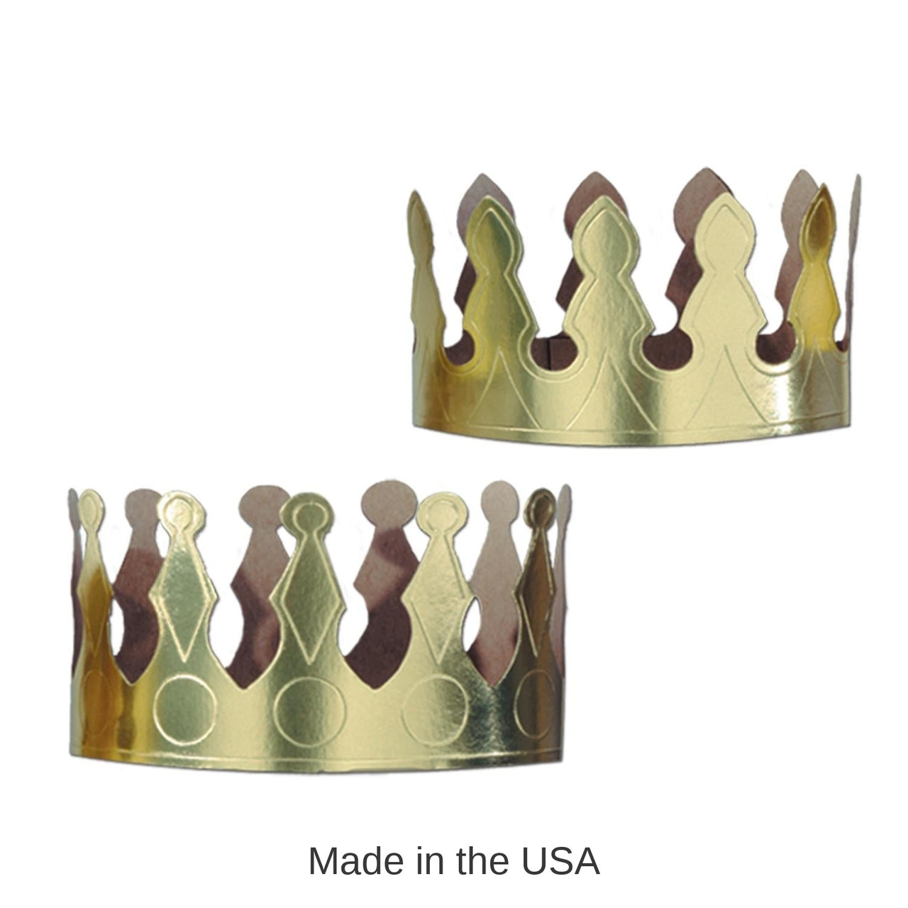 72 Pack Bulk Gold Foil Crowns