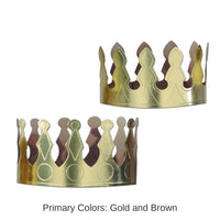 72 Pack Bulk Gold Foil Crowns