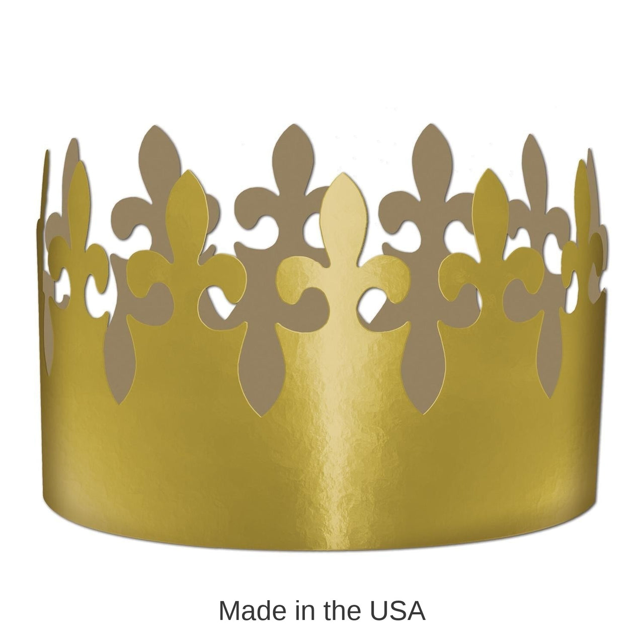72 Pack Bulk Mardi Gras Gold Foil Fleur De Lis Crown