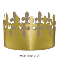 72 Pack Bulk Mardi Gras Gold Foil Fleur De Lis Crown