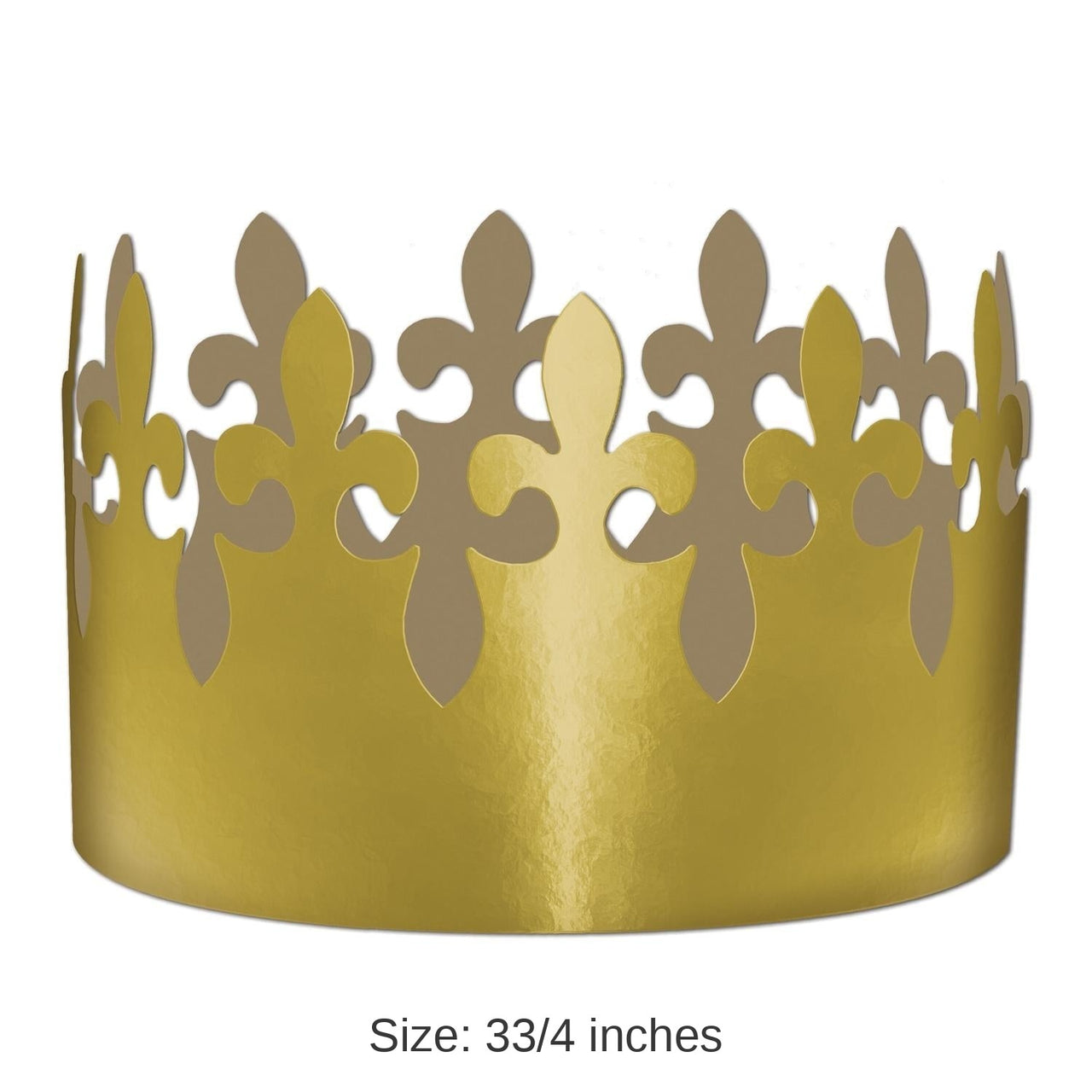 72 Pack Bulk Mardi Gras Gold Foil Fleur De Lis Crown