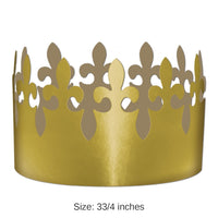 72 Pack Bulk Mardi Gras Gold Foil Fleur De Lis Crown