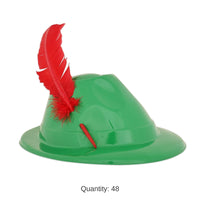 48 Pack Bulk Plastic Oktoberfest Alpines with Feather asst colors