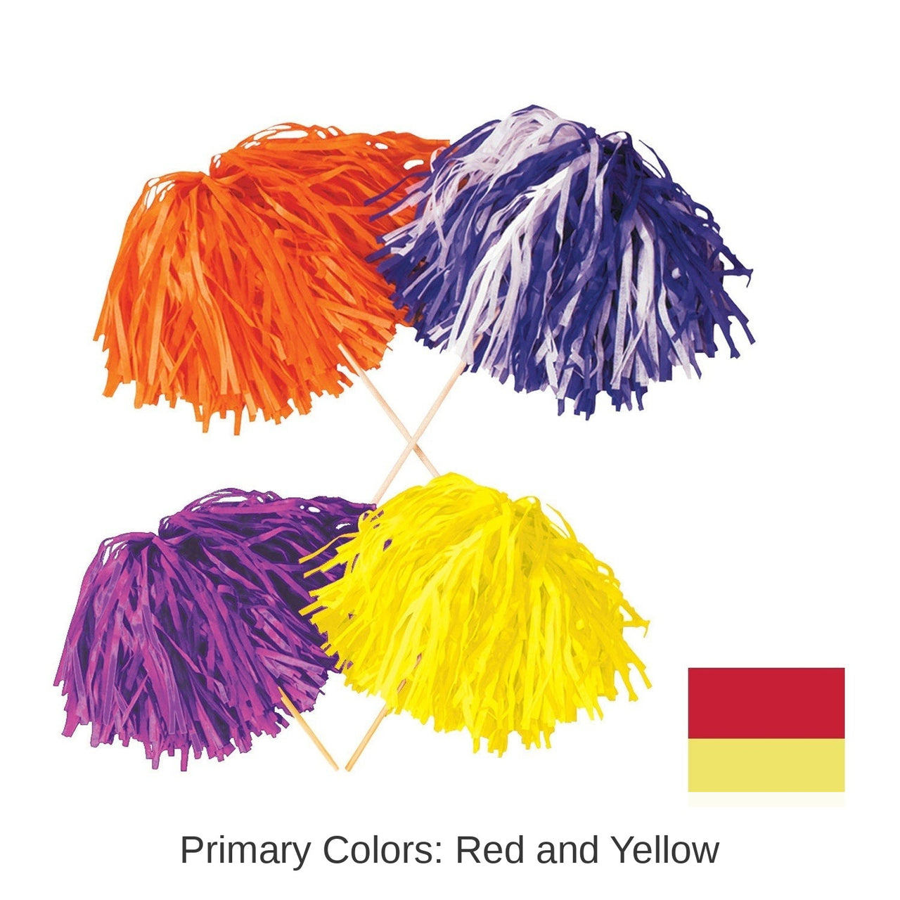 144 Pack Bulk Red & Yellow Tissue Pom Pom 320 Strands for School Spirit