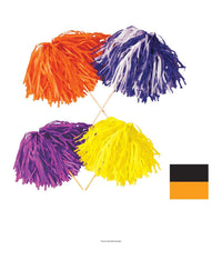 144 Pack Bulk Football Black & Gold Tissue Pom Pom 320 Strands