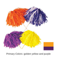 144 Pack Bulk Golden Yellow & Purple Tissue Pom Pom 480 Strands