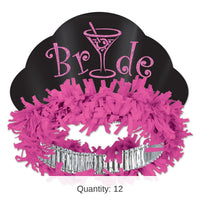 12 Pack Bulk Bachelorette Party Glittered Bride Tiara