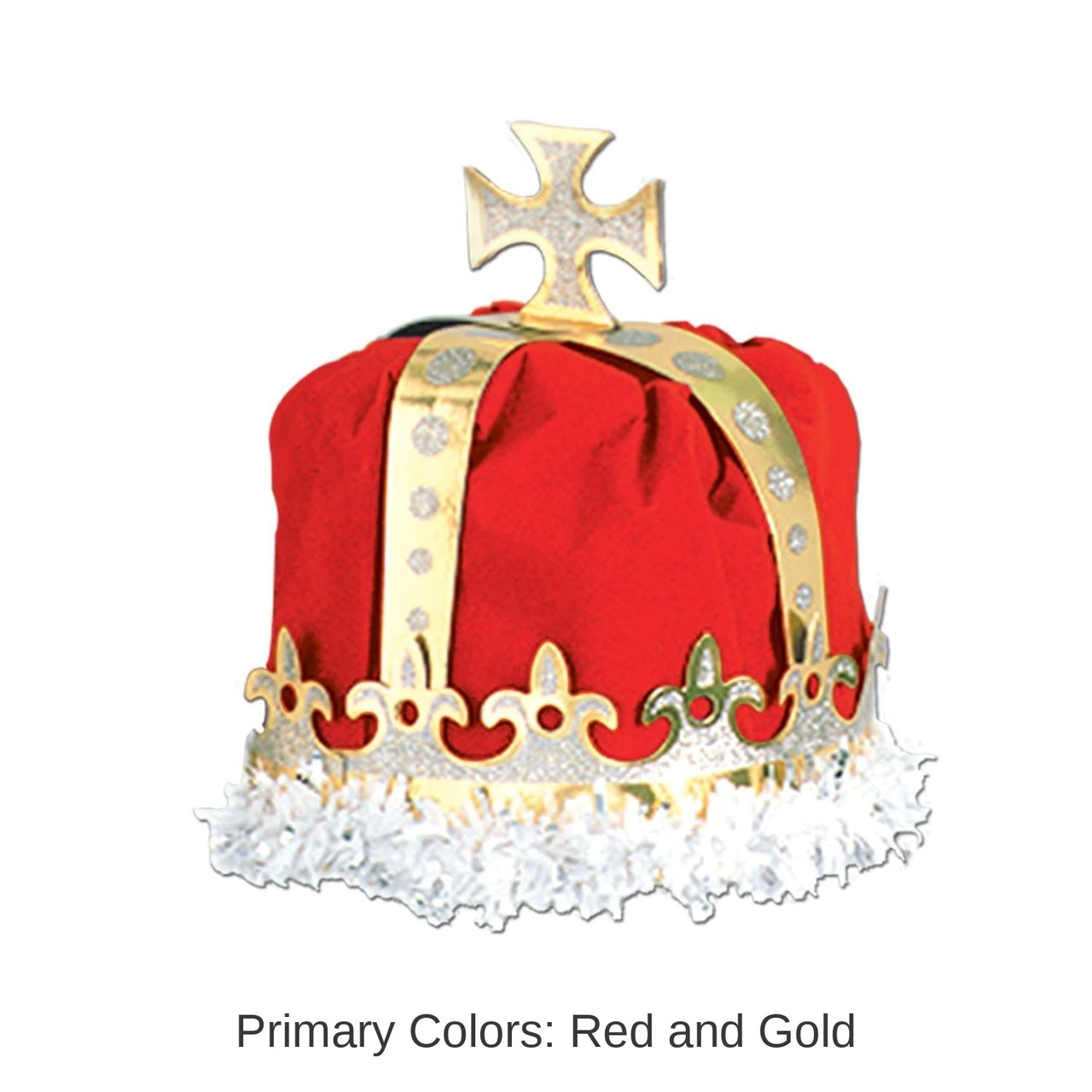 12 Pack Bulk Royal King's Crown - red - velvet-textured