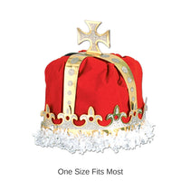 12 Pack Bulk Royal King's Crown - red - velvet-textured