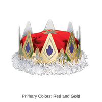 12 Pack Bulk Royal Queen's Crown- Red
