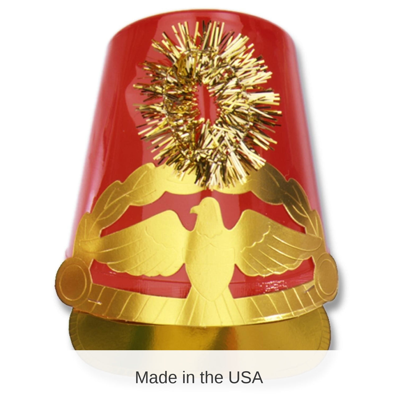 12 Pack Bulk Christmas Plastic Drum Major Hat red